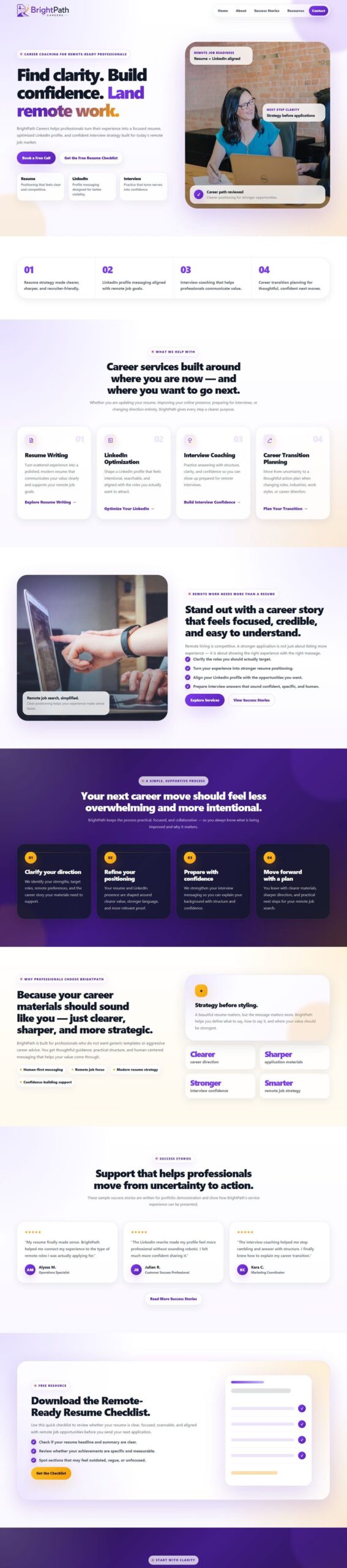 BrightPath Careers — full page preview